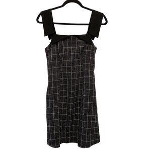 Gumac Black & White Plaid Square Neckline Sleeveless Dress S